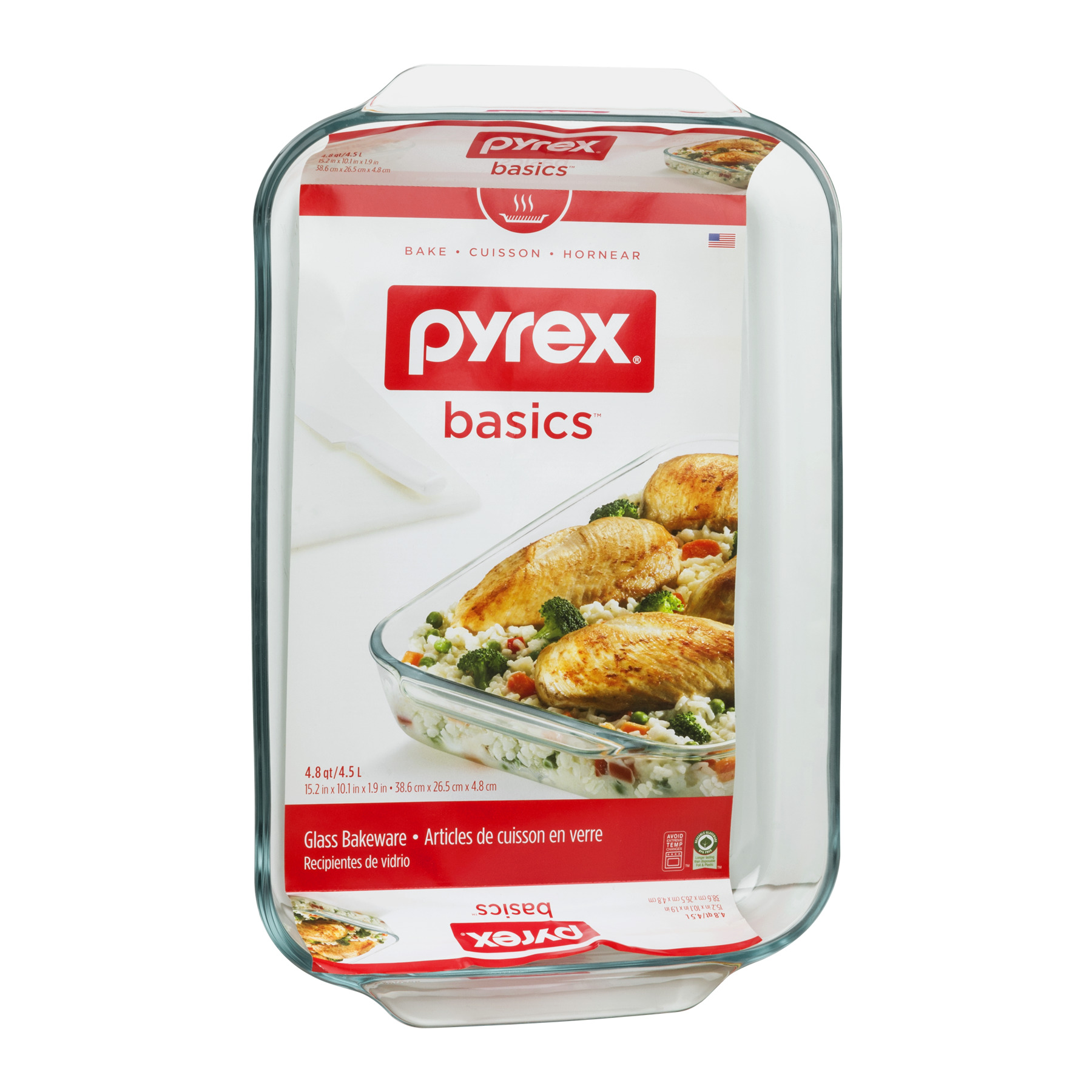 Asadera Grande Rectangular Pyrex 4,50lt